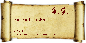 Huszerl Fodor névjegykártya